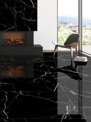 Glancētas flīzes ZEUS BLACK MARBLE, 60x60 cm, AM